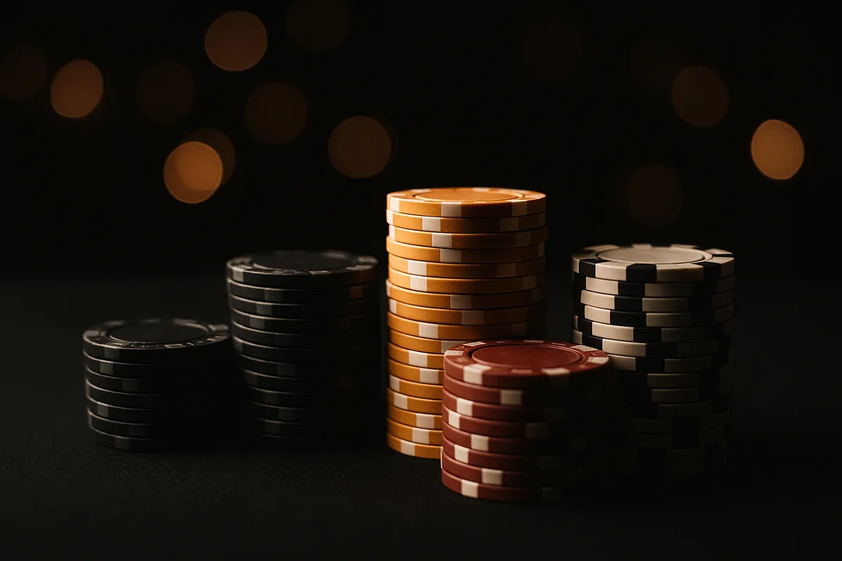 Pokerchips auf dem Spieltisch